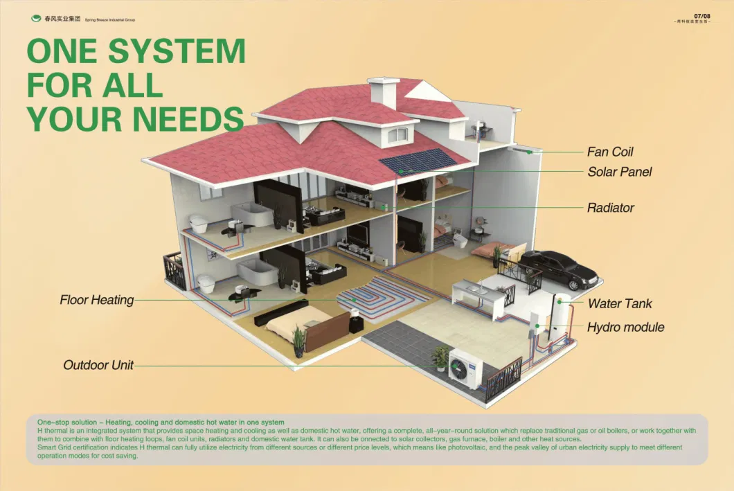 Popular Air to Water Heat Pump for Home Heating and Cooling Inverter 220V